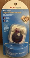 CVS Health Micro Temple Digital Thermometer, 6 Second Reading, Fever Alarm, Blue