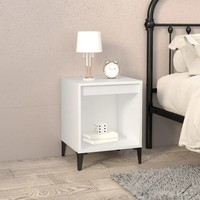 Nachttisch Weiß 40X35X50 Cm Massivholz Kommode Schlafzimmer Beistelltisch