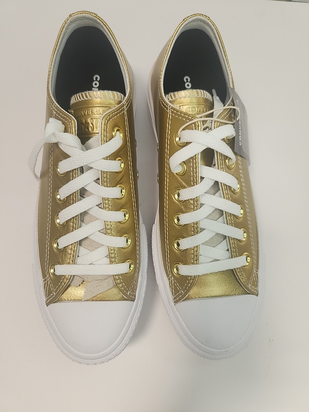 Converse Chuck Taylor All Star Sneakers Gold Metallic White By You M 6 W 8 thumbnail 4