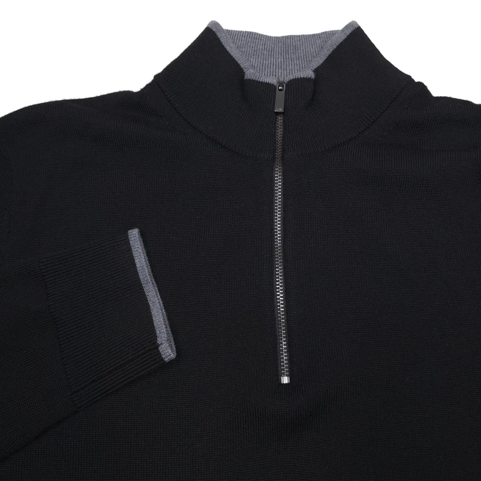 $178 Michael Kors черный наконечник 1/4 молнии шерсти мериноса свитер мужской размер средний - Изображение 2 из 4