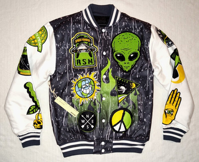 NEW Reason Alien Varsity Jacket Mens Medium M AWESOME!!