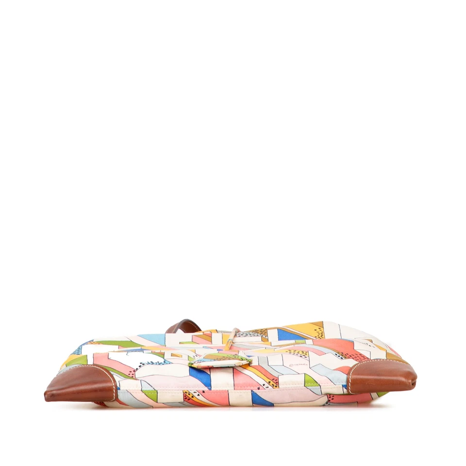 Bolsa tiracolo Hermès On A Summer Day y City 33 tecido de seda amarela autenticada - Imagem 3 de 4