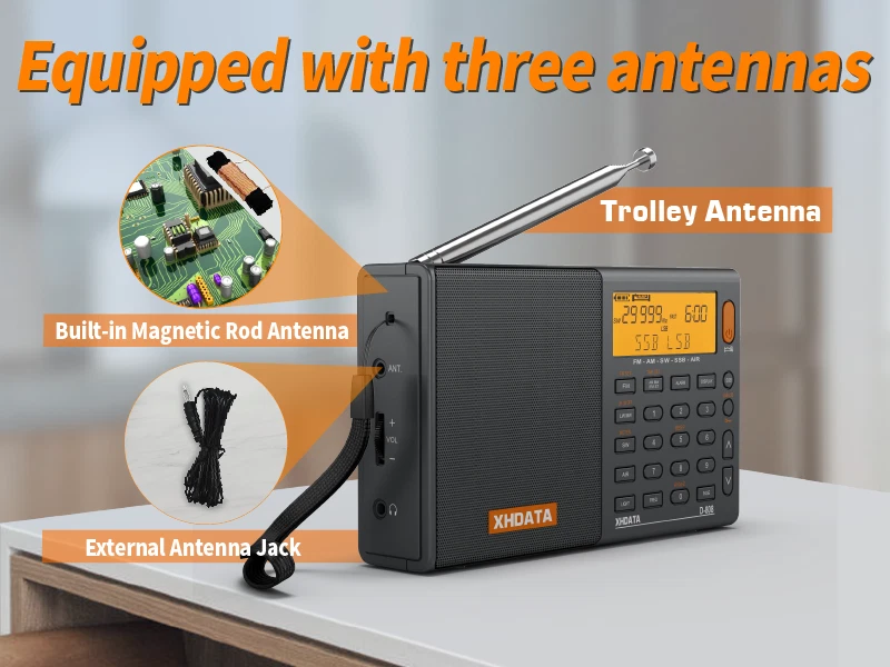 XHDATA D808 Portable Radio FM AM SW LW Shortwave SSB Air MultiBand Receiver Gift - Image 4 of 4