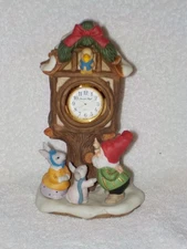 Fritz & Floyd Porcelain Holiday Hamlet "Village Square Clock" Statue 1993