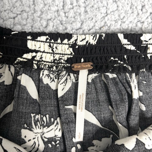Free People Skirt Womens Small Black White Floral Tiered Ruffle Mini Boho Casual - Picture 4 of 9
