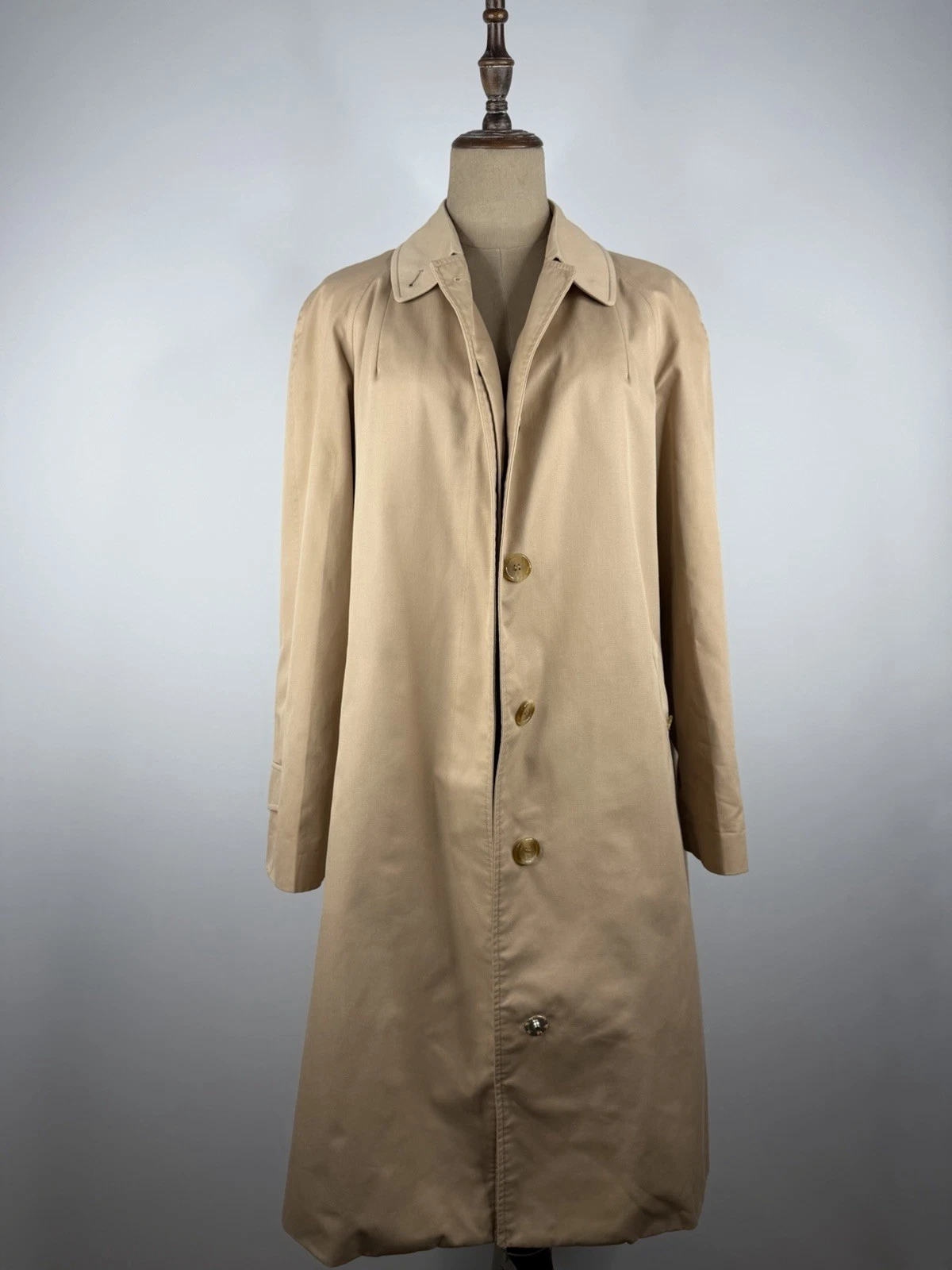 Burberry — Burberry Womens Trench Coat Overcoat Single Breasted Beige UK 14