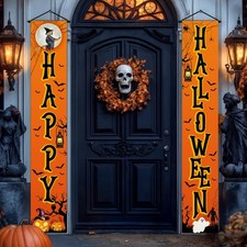Halloween Door Banner 72 x 12 inch Trick or Treat Door Banners for Halloween Dec