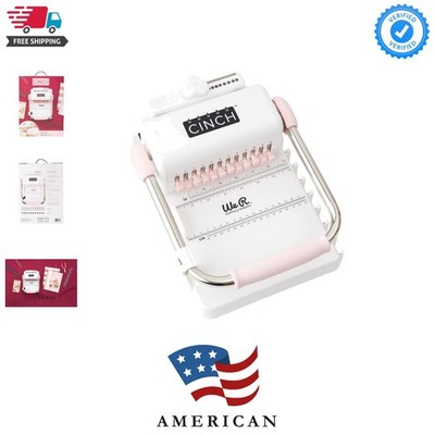 Cinch Book Binding Machine 2, Pink/White, Easy to Use Design with Slide Ruler...