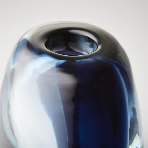 Jacinta Glass Vase-Modern Blue and Clear Design - Picture 3 of 5