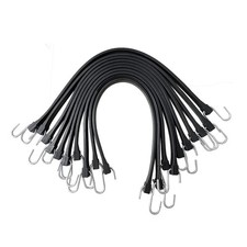 31" Rubber Tarp Straps with 150% Max Stretch, 100% EPDM Bungee Cords with Met...