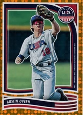 Austin Overn 2024 Panini Stars and Stripes Gold Lightning /75 Baltimore Orioles