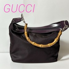 GUCCI Bamboo 001 2214 0531 Handbag Single Shoulder Bag Purple B0506021c