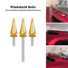 Windscreen Windshield Gold Spike Screws For Harley Street Electra Glide 14-2025