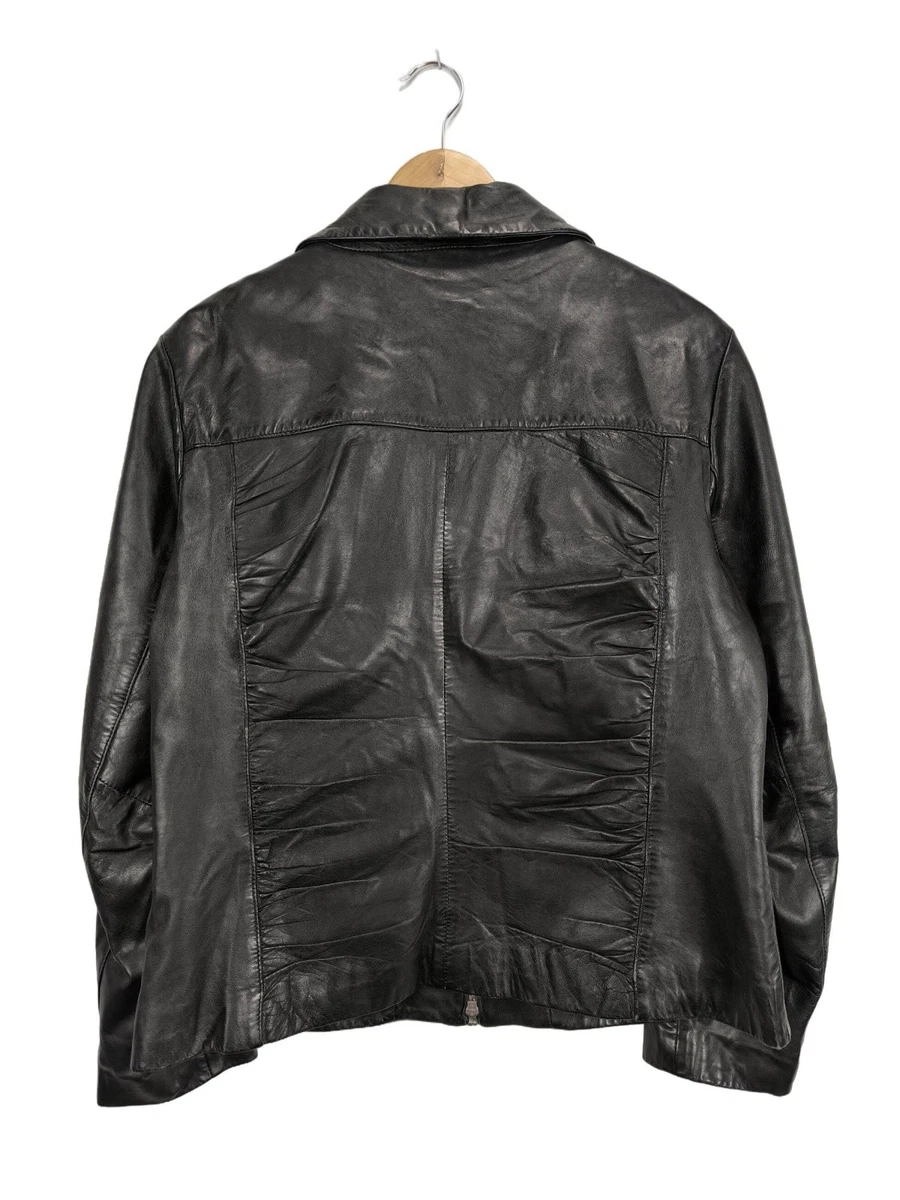 APART Kunstlederjacke Damen Schwarz Gr. 38 Reißverschluss Casual Streetwear