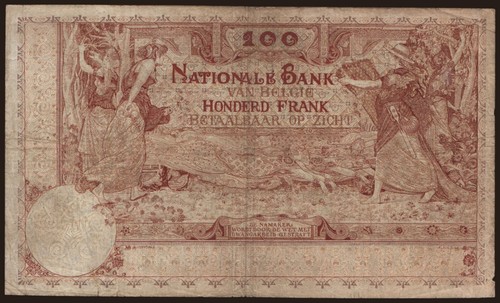 Belgium - 1913 - 100 Francs - "VG" #CO6121 - Picture 3 of 6