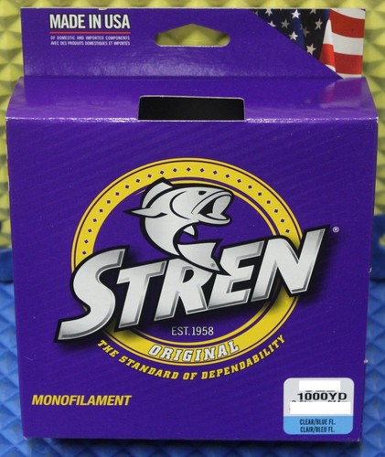 Stren Original Fishing Line 1000YD SOES-26 Clear Blue Fluorescent CHOOSE WEIGHT! - Picture 1 of 11