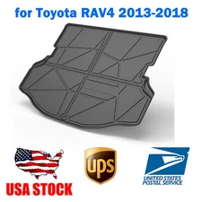 Black TPO Trunk Tray Boot Liner Floor Cover Mat for 2013-2018 Toyota RAV4 RAV-4