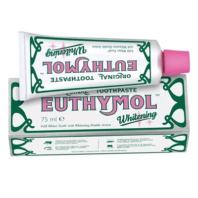 Euthymol Whitening Toothpaste 75ml, Non-GMO Gluten Free 75.00 ml (Pack of 1)