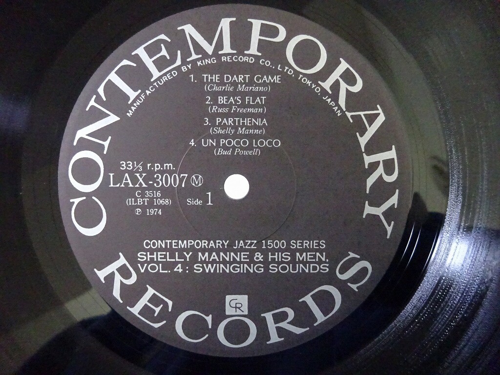 Shelly Manne Bells Are~ US盤LPレコード Shelly Manne ~ Vol. 4 - Swinging ~ Contemporary Jazz LAX