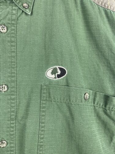 Vintage Mossy Oak Real Tree Camo & Green Button Up Long Sleeve Shirt Size XL - Picture 3 of 7