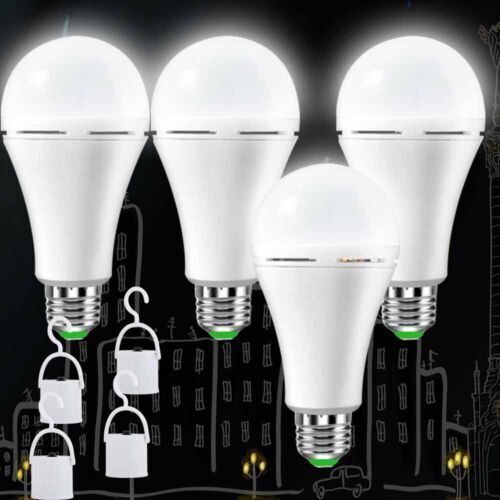 4X Rechargeable Emergency LED Lighting Bulbs Battery Operated 12W E27 (Daylight) 888714843997 eBay
