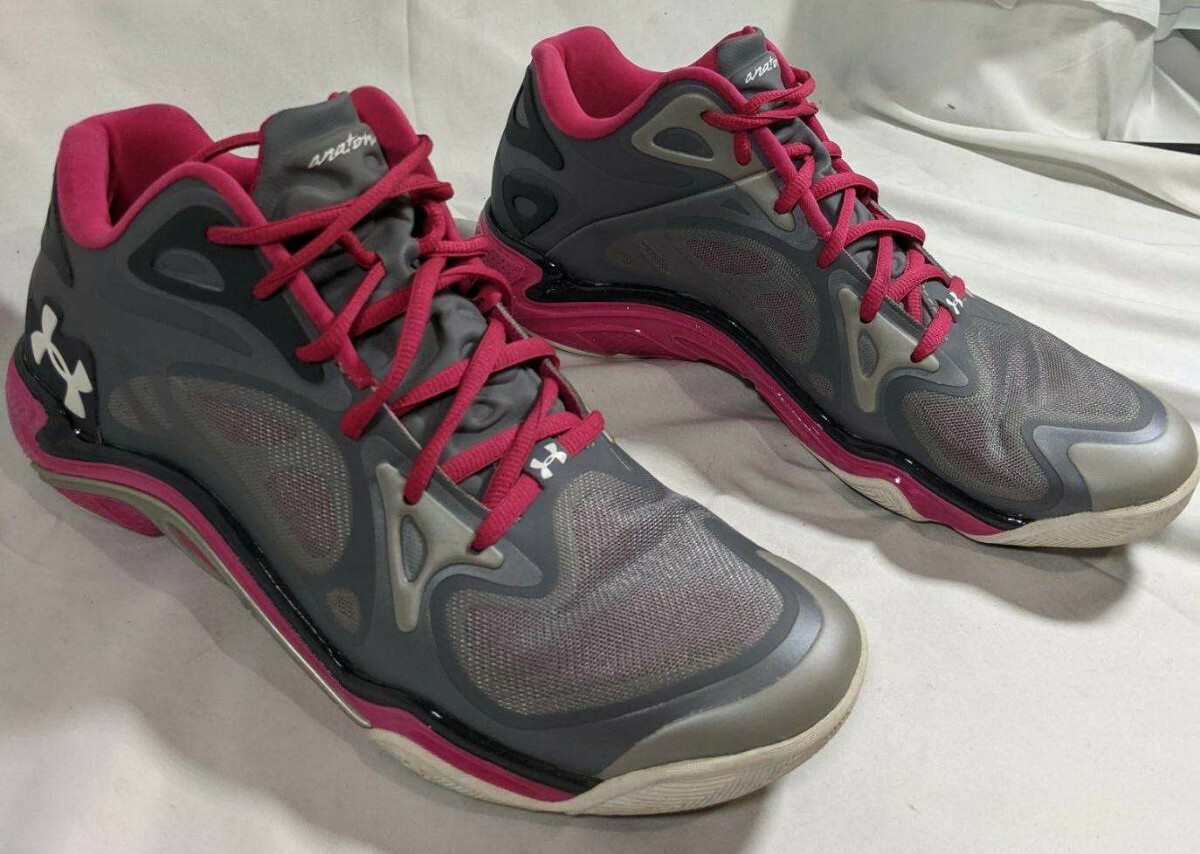 HTF Under Armour Anatomix Spawn Low Gray Steel Tropical Pink Womens Sz 10  | eBay