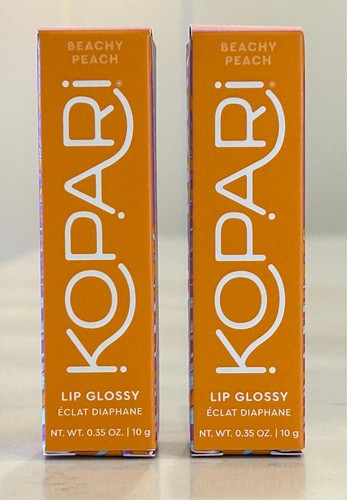 Kopari Beachy Peach Lip Glossy w/Coconut Oil Shea Butter (2) 0.7oz/20g Total NIB - Picture 1 of 9