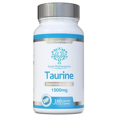 SWISS BIOENERGETICS Taurine 1500mg - 180 Capsules