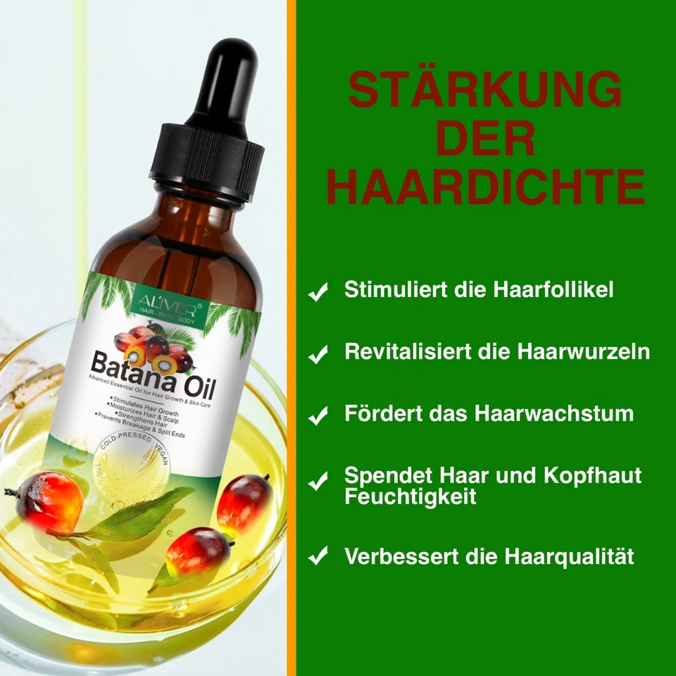 Batana Öl für Haare Haarwachstum Haarpflege Gesicht Haut Nägel Vegan 120ml - Bild 2 von 4