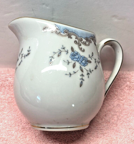 Imperial China by W Dalton Seville Blue Rose Gold Trim 5303 cream pitcher - Picture 2 of 3