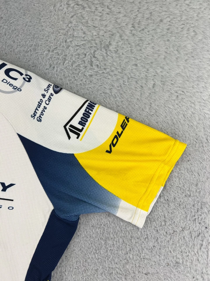 Voler Cycling Jersey Adult Large Yellow White San Diego 1/2 Zip Pockets Poly - Image 4 of 4
