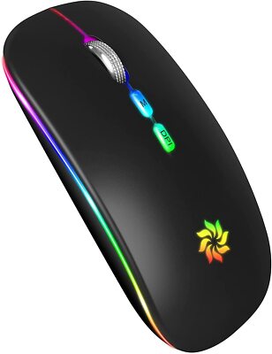 24G Rechargeable Wireless Mouse Type C USB Receiver for MacBook Air MacBook Pro