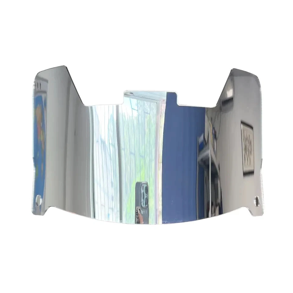 CHROME SILVER Full Size Flex FOOTBALL Helmet Visors +Clips FOR DISPLAY ONLY