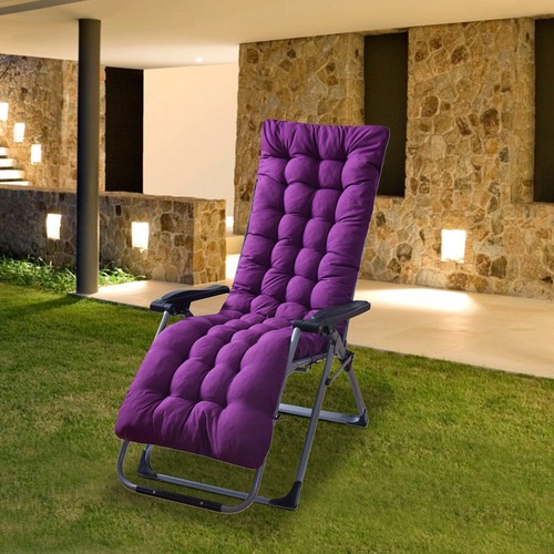 67"Lounge Chair Cushion Tufted Soft Outdoor Rocking Seat Deck Chaise Pad W/ Ties - Picture 72 of 75