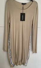 PRETTY LITTLE THING womens long sleeve spell out logo on the size tan size