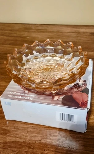 Indiana Glass American Whitehall Peach Collection Dish With Original Box 