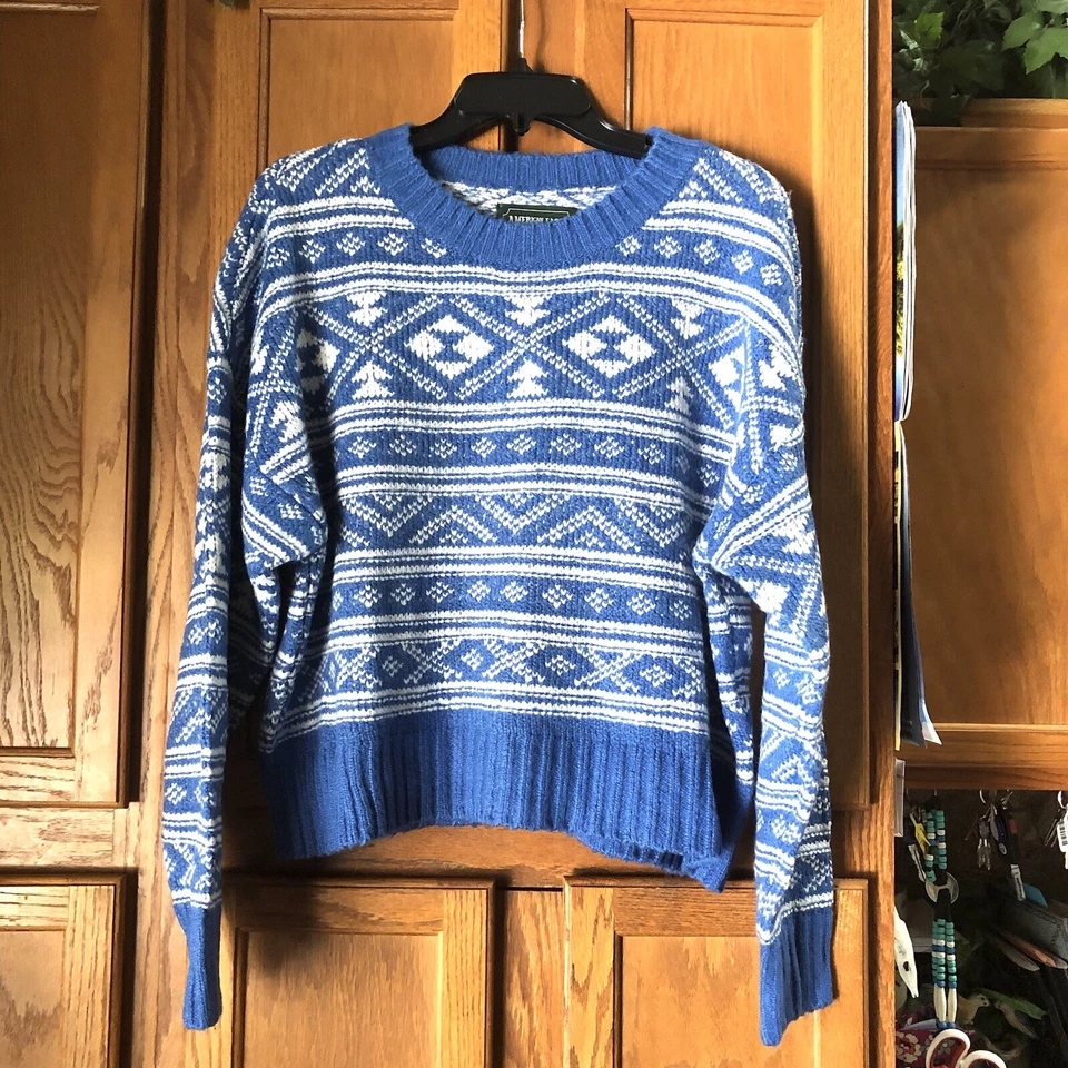 Женский пуловер American Eagle с круглым вырезом и принтом средний уютный теплый - Изображение 3 из 4