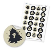 Itenga Zahlensticker Z19 Adventskalenderzahlen 1-24 Tannenbaum Beige Aufkleber