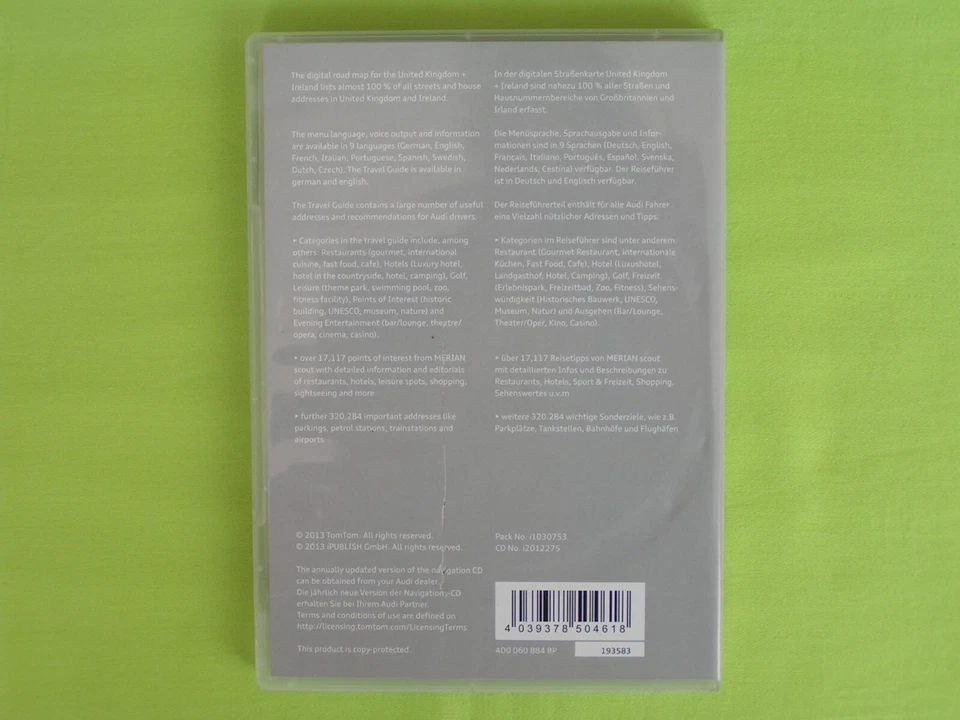 CD NAVIGATION DX ENGLAND IRLAND 2014 AUDI RNS-D RNS 4.0 BNS A2 A3 A4 A6 A8 TT - Bild 2 von 4