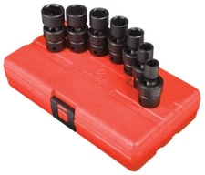 Sunex 7pc 3/8" SAE 6pt Universal Impact Sockets Set Tools Drive Swivel INCH 3654