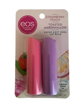EOS Soft Shea Lip Balm Stick - Strawberry Peach & Toasted Marshmallow 0.14 2 Ct