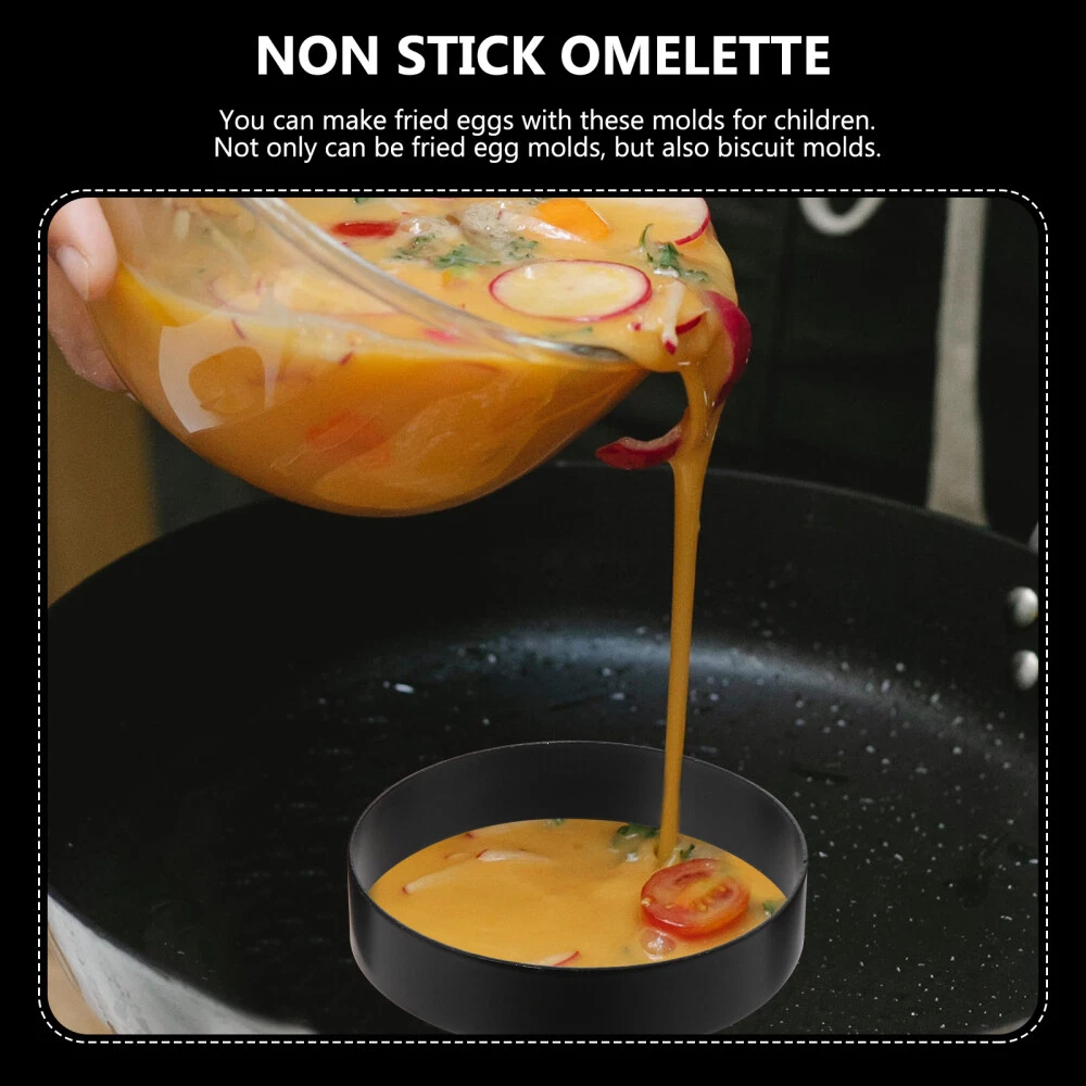 6Pcs Round Egg Cooker Rings Omelet Poachers Griddle Non Stick Fry Pan Nonstick