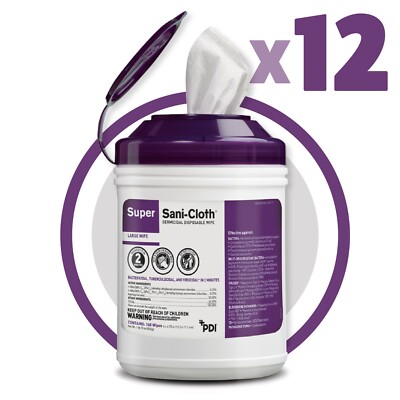 Super Sani-Cloth Germicidal Disposable Wipes Large CANISTERS