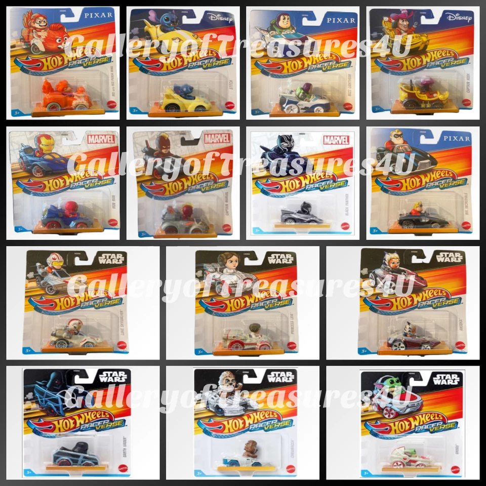 Verso Hot Wheels Racer Skellington Stitch Venomized SpiderMan C-3PO Racerverse Foto 2 de 2