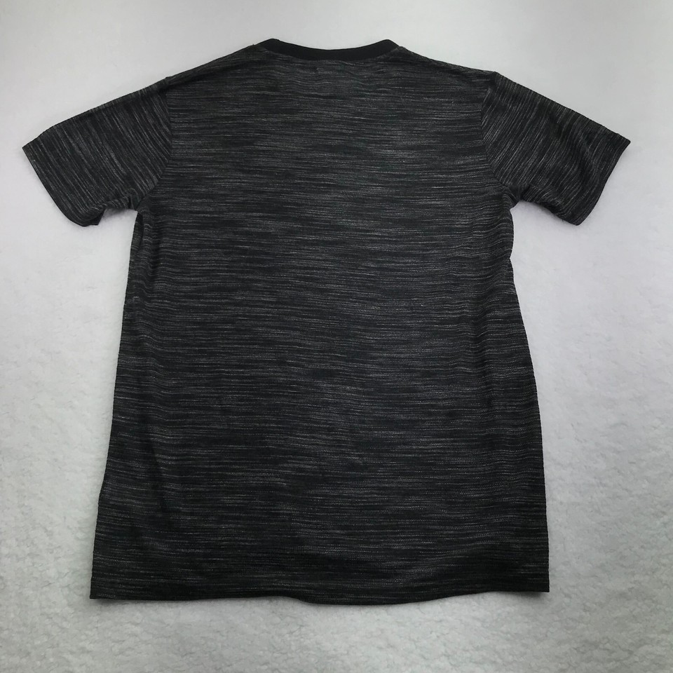 Level Ten Shirt Mens Small Black SS melange Knit Seethrough Short