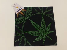 BLACK  "LEAF OF LIFE" BANDANA 100% Cotton Hanky