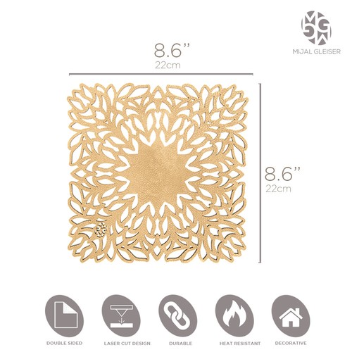 Mijal Gleiser Double Sided Trivets Hot Pads Pot Holder Laser Cut Set of 2 - Picture 18 of 58