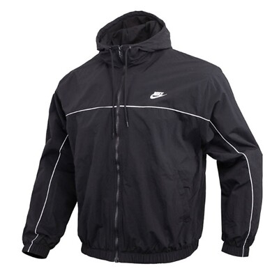 Nike Herren AS Club Athletic Hoody Jacken Schwarz Freizeit Shirt Top Jacke HJ...
