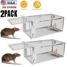 2Pcs Live Humane Cage Trap for Squirrel Chipmunk Rat Mice Rodent Animal Catcher