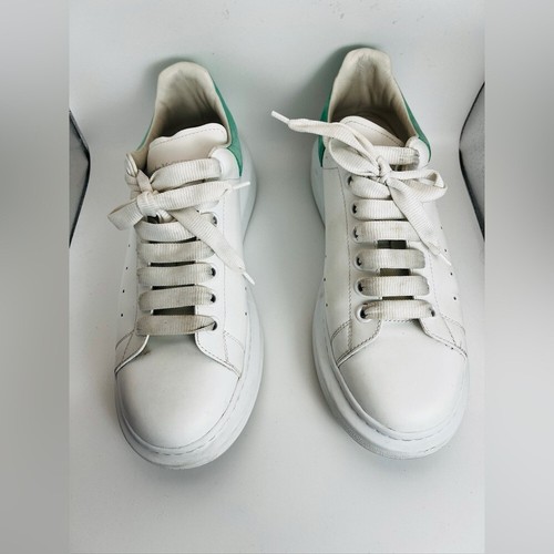 Alexander McQueen Low Top Platform Oversized Sneakers White with Teal 43